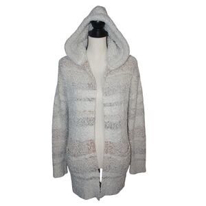 Crave Fame Sherpa Women's Cardigan Small with Pockets Hooded Long Sleeve Soft